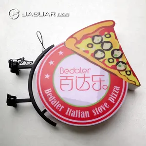 Produttore personalizzato pubblicità esterna scatola chiara acrilica per pizza shop