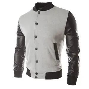 Varsity Jacke mit Lederärmel für Männer, Großhandel Lederjacken für Männer
