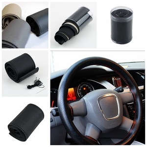 Housse de <span class=keywords><strong>volant</strong></span> de voiture, en cuir, avec aiguille et filetage, pour bricolage - Product Image 5