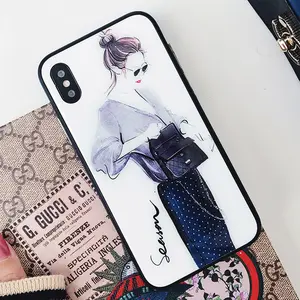 Mädchen Usd 6 7 8 Plus Glas für iPhone X Abdeckung Fall