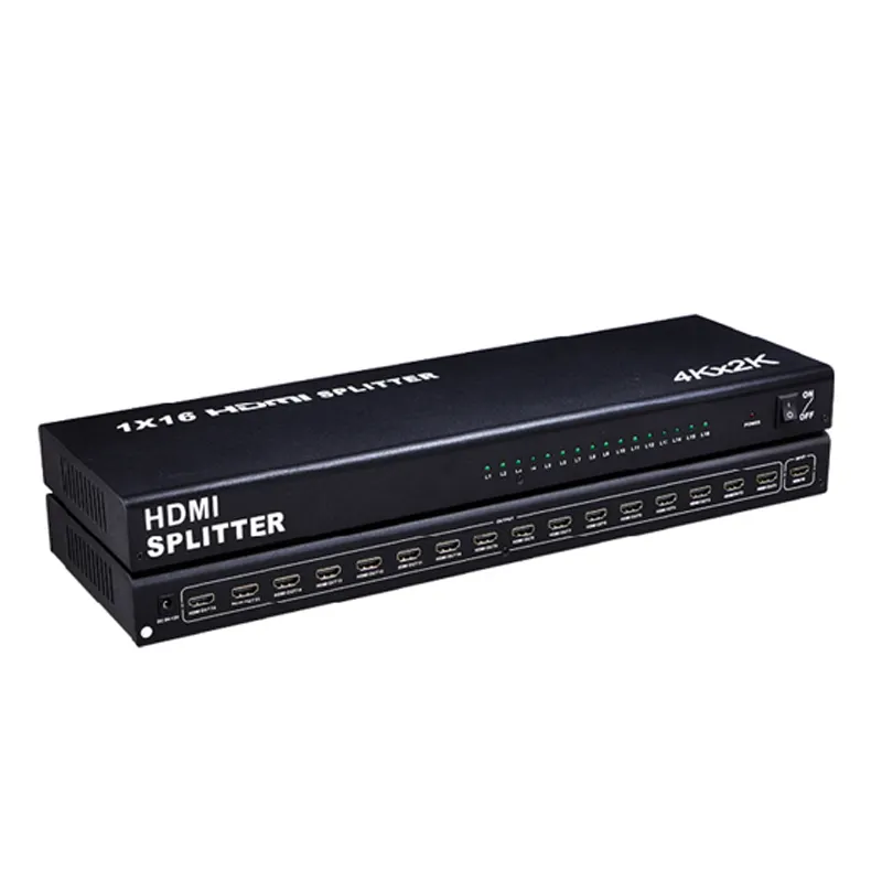 HDMI Splitter 1*16หนึ่ง HDMI 1.4V สัญญาณอินพุตแยกเป็นแปด HDMI 1.4V อุปกรณ์อ่างล้างจาน HDCP 1.3โปรโตคอลตามมาตรฐาน