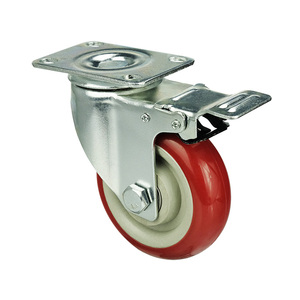WBD Hersteller Rollen mit Bremse 3 Zoll PVC-Rollen Medium Duti Rollen Räder - Product Image 4