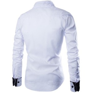 Camicie Formali Slim <span class=keywords><strong>da</strong></span> <span class=keywords><strong>Uomo</strong></span>, Camicia in Cotone a Maniche Lunghe con Motivo Camouflage, Abbigliamento <span class=keywords><strong>da</strong></span> Lavoro <span class=keywords><strong>Casual</strong></span>, Taglie Grandi M-3XL E1413 - Product Image 5