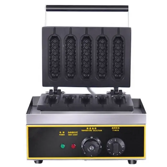 Коммерческая вафельная машина для хот-догов/CE сертифицированная электрическая вафельница для хот-догов 5 шт.