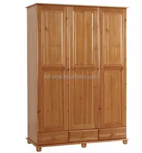 松木欧式木制卧室衣柜设计