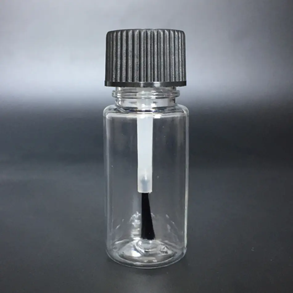 10ml pet plastic brush nail polish bottle 10ml touch up bottle 1/3OZ glue bottle