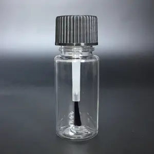 10ml pet plástico escova unha polonês garrafa 10ml retocar garrafa de cola 1/3OZ garrafa