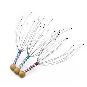 Pince à cheveux électrique avec manche en bois, <span class=keywords><strong>Massage</strong></span> du cuir chevelu, Stimulation des cheveux, soulagement du Stress - Product Image 1