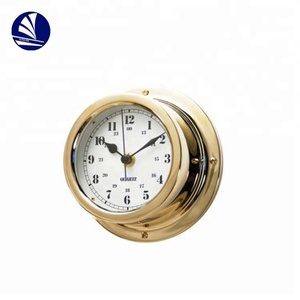 Horloge murale en laiton de la série Clock <span class=keywords><strong>Yacht</strong></span>, horloge à quartz nautique pour bateau - Product Image 1