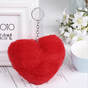 <span class=keywords><strong>Porte</strong></span>-clés promotionnel en <span class=keywords><strong>peluche</strong></span> HEART pour accessoires de voiture Vente en gros - Product Image 5