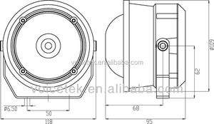 Motor de compresión de sirena para que coincida con la campana y punta de montaje, policía sirena de hornos altavoz 20-Watt - Product Image 5