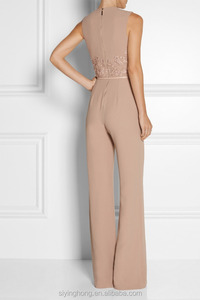 <span class=keywords><strong>Combinaison</strong></span> pour femme, mode douce rose, vêtements personnalisés pour femme, broderie perlée, crêpe sans manches, tenue de soirée - Product Image 4