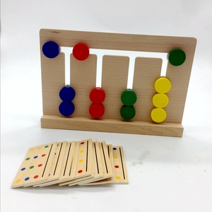 Juguetes Educativos de madera Montessori, juego de ajedrez de cuatro colores, interacción entre las manos y el cerebro, reconocimiento de Color - Product Image 6