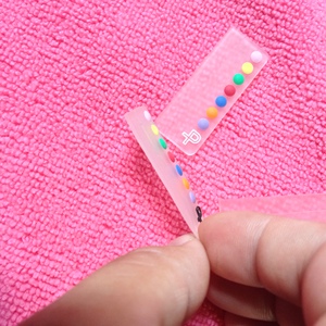 Etichetta laterale in gomma trasparente goffrata fatta a mano per borse, etichetta in gomma laterale impermeabile per costumi da bagno - Product Image 3