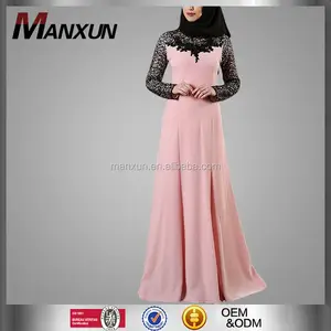 Islamic Clothing Casual Style And Adults Age Group Modest Models Turkish Muslim Dress Girl Fashion Abaya Black Lace Kebaya