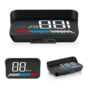 شاشة عرض رأس LED Hud M7 GPS OBD2 بشاشة عرض عالية السرعة Hud جهد دورة في الدقيقة مع مستشعر ضوء وإنذار Hud