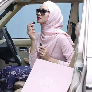 Sciarpa Hijab Istantanea in Chiffon Tinta Unita per Donne Musulmane, Design alla Moda - Product Image 2