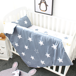 Bộ Chăn Ga Gối Cũi 3 Món In Hình Màu Trơn, Chất Liệu 100% Cotton, Dùng Cho Trẻ Em, Xuân Thu Đông - Product Image 5