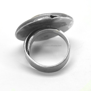 Bague classique en argent sterling 925 avec barrette en or et rhodium noir, bijoux faits à la main, cadeau de la Saint-Valentin pour elle - Product Image 3