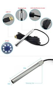<span class=keywords><strong>USB</strong></span> <span class=keywords><strong>Portable</strong></span> 12mm <span class=keywords><strong>Microscope</strong></span> Numérique 500X 8LED 2MP PCB D'inspection Caméra Endoscope Loupe Webcam