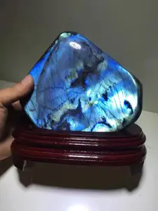 Cristal naturel quartz labradorite pierre pièces, labradorite poli dalles