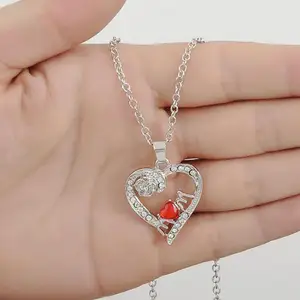 Высококачественное модное посеребренное ожерелье с кулоном в виде сердца или мамы