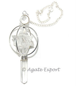 Péndulos de loto de cuarzo rosa - Product Image 1