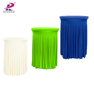 High Quality Round Ruffled Wedding Spandex Tablecloth Party Elastic <strong>Table</strong> <strong>Skirt</strong> - Product Image 3