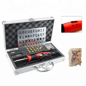 22pcs diy craft leather wood burning kit tool set with pyrography pen,encaustic pen adjustable temperature