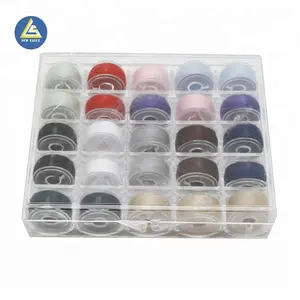 25pcs Mixed Colors Polyester Sewing thread With Transparent Plastic Bobbin For Home Sewing Machine Accessories Set