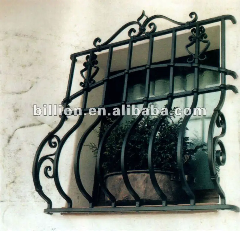 China manufacturer hebei factory galvanized decorative wrougt iron windows