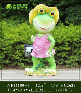 Statua di rana a grandezza naturale, ornamento da giardino in stile cartone animato - Product Image 2