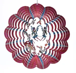 De Metal 3D viento spinner Hada de la flor