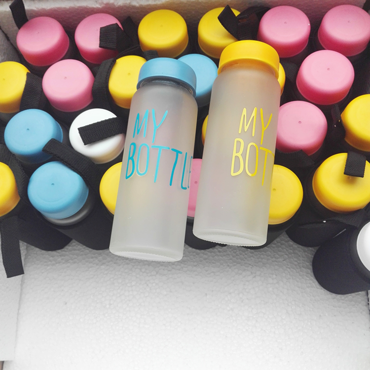 430ml Top Seller Borosilicate Glass Sport My Bottle Water Bottle With Plastic Lid