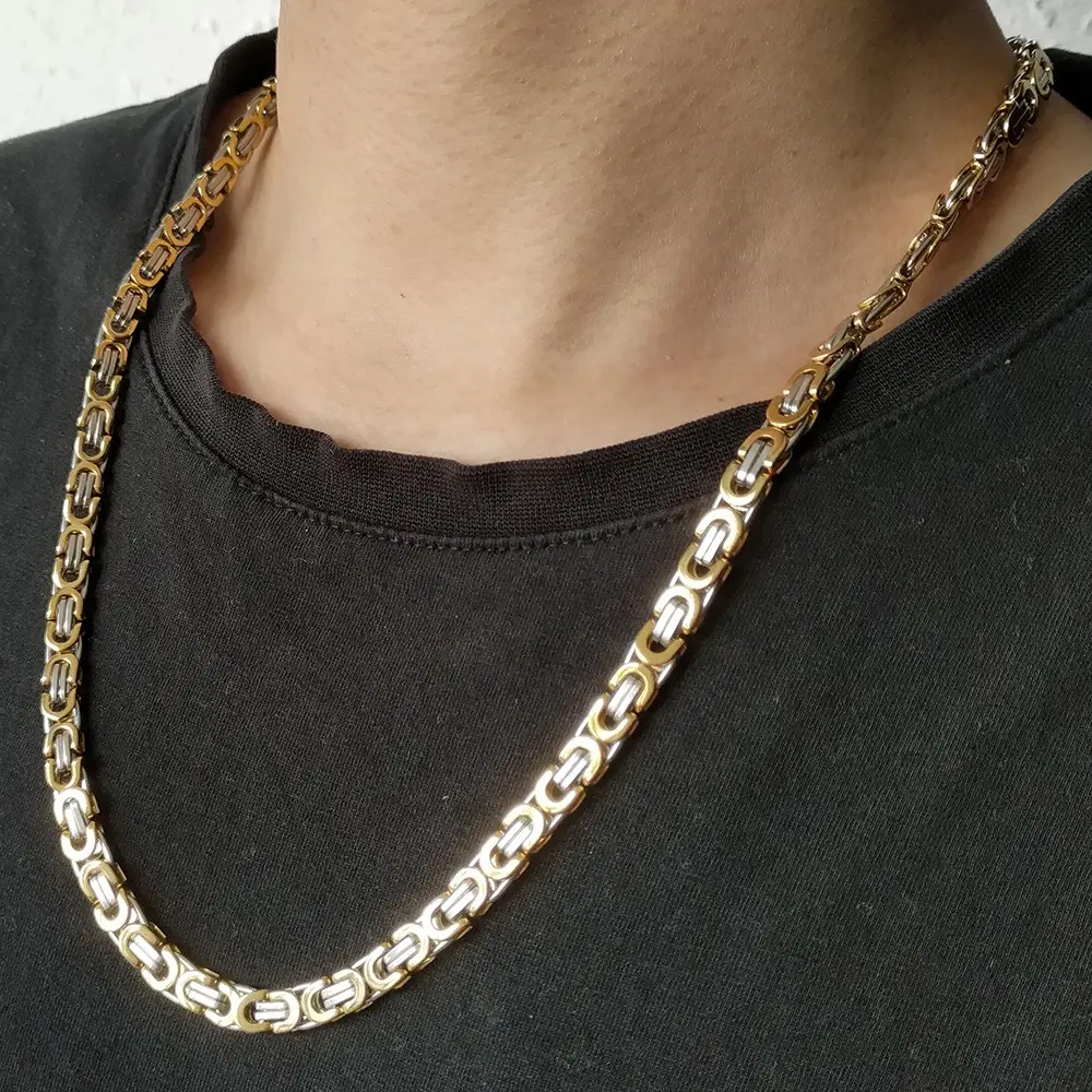 Manufacturer custom jewellery high quality non fade Men Jewelry male Stainless Steel 18k gold chain men Necklace hip hop jewelry