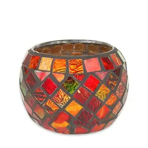 Small colored glass balls mosaic custom mexican glass candle holder