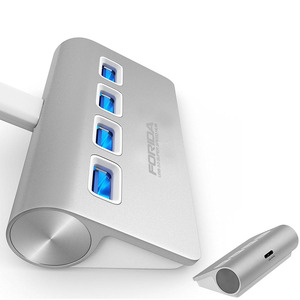 อลูมิเนียมอัลลอยด์ USB 3.0ฮับ<span class=keywords><strong>4</strong></span>พอร์ตพร้อมแผ่นกันลื่น - Product Image 3