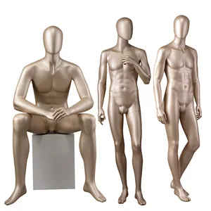 金色时尚现代展示肌肉健美服装商店二手抽象男性人体模型