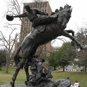 <span class=keywords><strong>Arte</strong></span> de bronce de fundición grande al aire libre Jardín de vaquero de bronce caballo de salto escultura - Product Image 1
