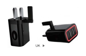 Fábrica EE. UU. REINO UNIDO PLUG <span class=keywords><strong>2</strong></span> Puertos USB de Viaje Cargador de pared adaptador Con Carga Rápida <span class=keywords><strong>2</strong></span>.0/3.0 - Product Image 2