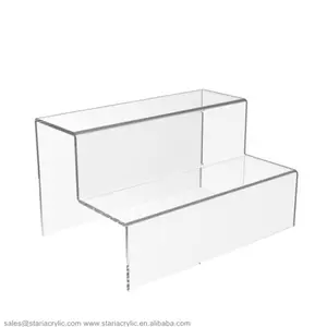 Acrylic cầu thang hiển thị 2 bước Tier kệ giá Acrylic đồ trang sức Riser nhựa cửa hàng bán lẻ plinth