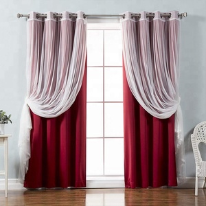 Rideau de fenêtre opaque décoratif <span class=keywords><strong>double</strong></span> pont, couleur personnalisée, cosmétique pour bébé - Product Image 2