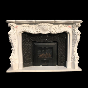 Inicio decorativo blanco mármol artificial exquisita <span class=keywords><strong>chimenea</strong></span> llamas - Product Image 4
