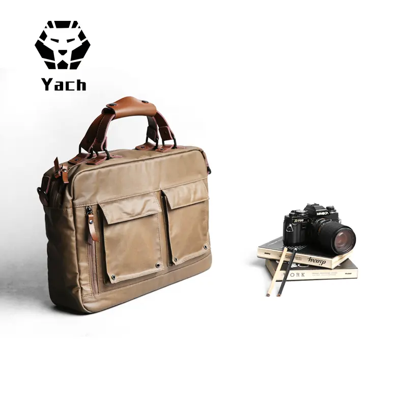 Brand design urban waterproof business 15.6'' satchel handle messenger bag vintage computer laptop mens man briefcase for men