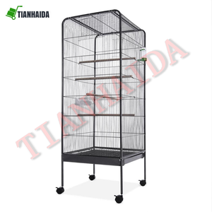 Extérieur Fer maison d'oiseau et grand Fer perroquet cage à oiseaux/Fil Métallique Noir Grande Cage À Oiseaux - Product Image 5