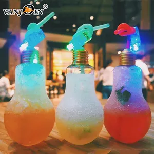 LED Drink Bulb Bottle 400ミリリットルLight Bulb Shaped CupためCold Press Beverage