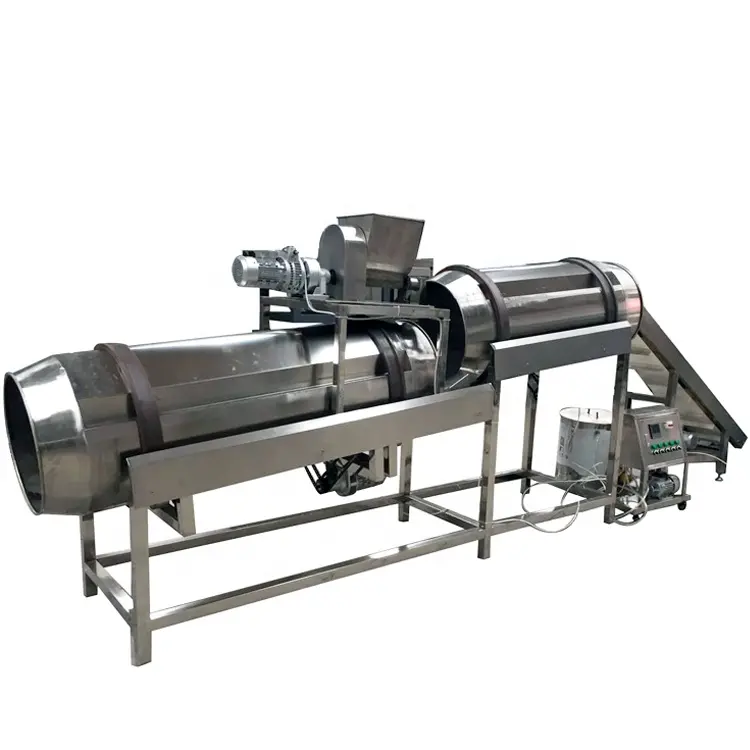 Patates cipsi makinesi döner tamburlu tatlandırıcı baharat makinesi için satış sıcak ürün 2019 4 Kw Motor 100-500 kg/saat 12 ay 220V/380V