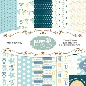 Hot Sale 12''*12'' Scrapbook Double-side Printed Pattern Paper Pack for DIY scrapbooking