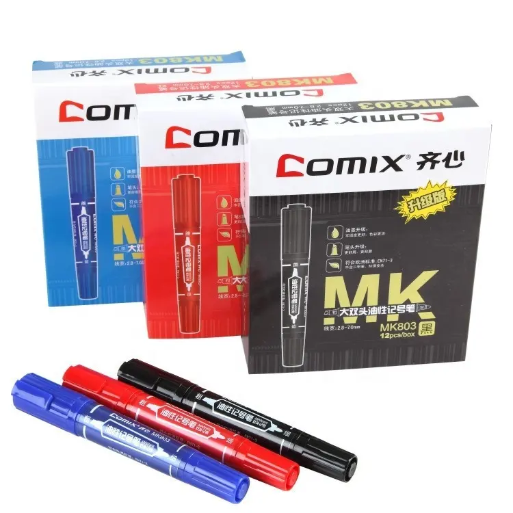 Comix 2Mm 6Mm Tip Đôi Đục Điểm Và Fine Tip Vải Đánh Dấu Vĩnh Viễn