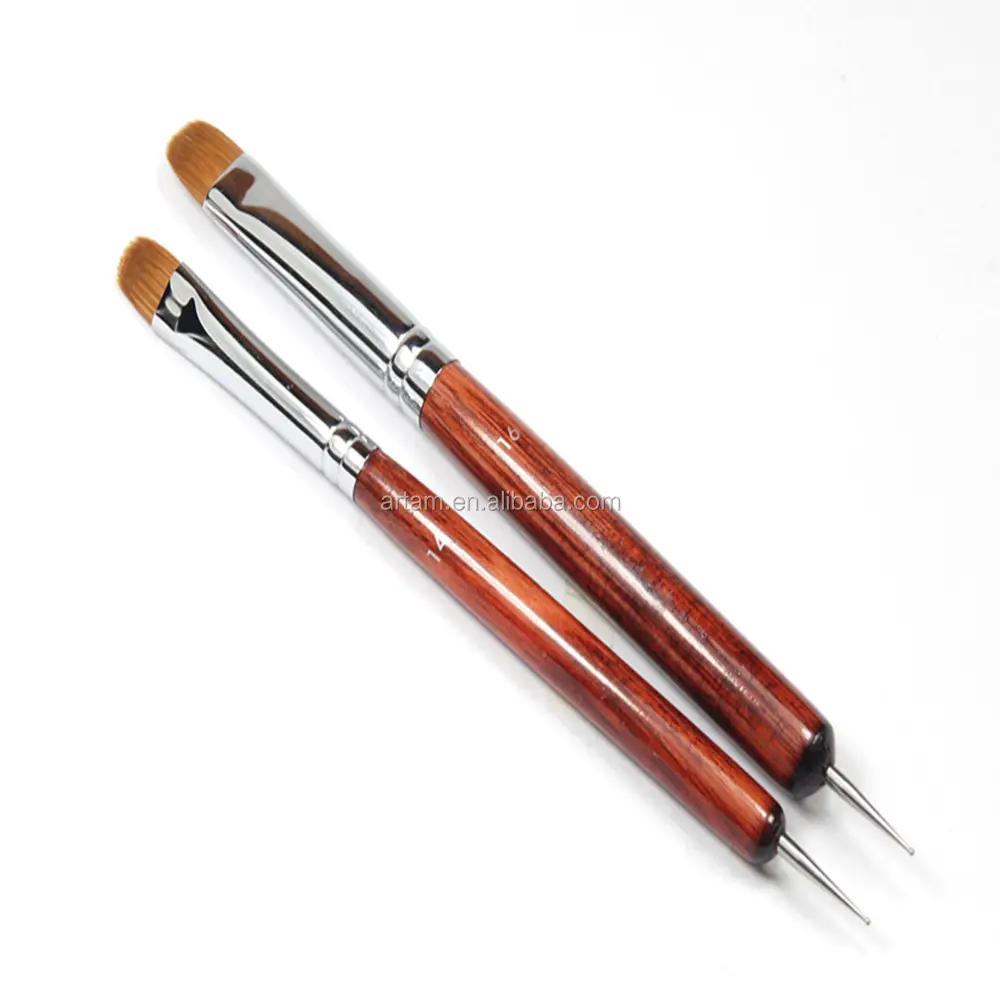 Fransız tırnak sanat fırçalar süsleyen kalem ile jel renk uygulayın ve tasarım için fransız saç fırçalar
